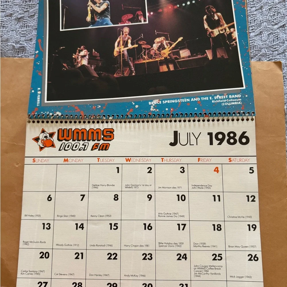 MMS Design Studio 1986 Calendar - Bold Red and Yellow